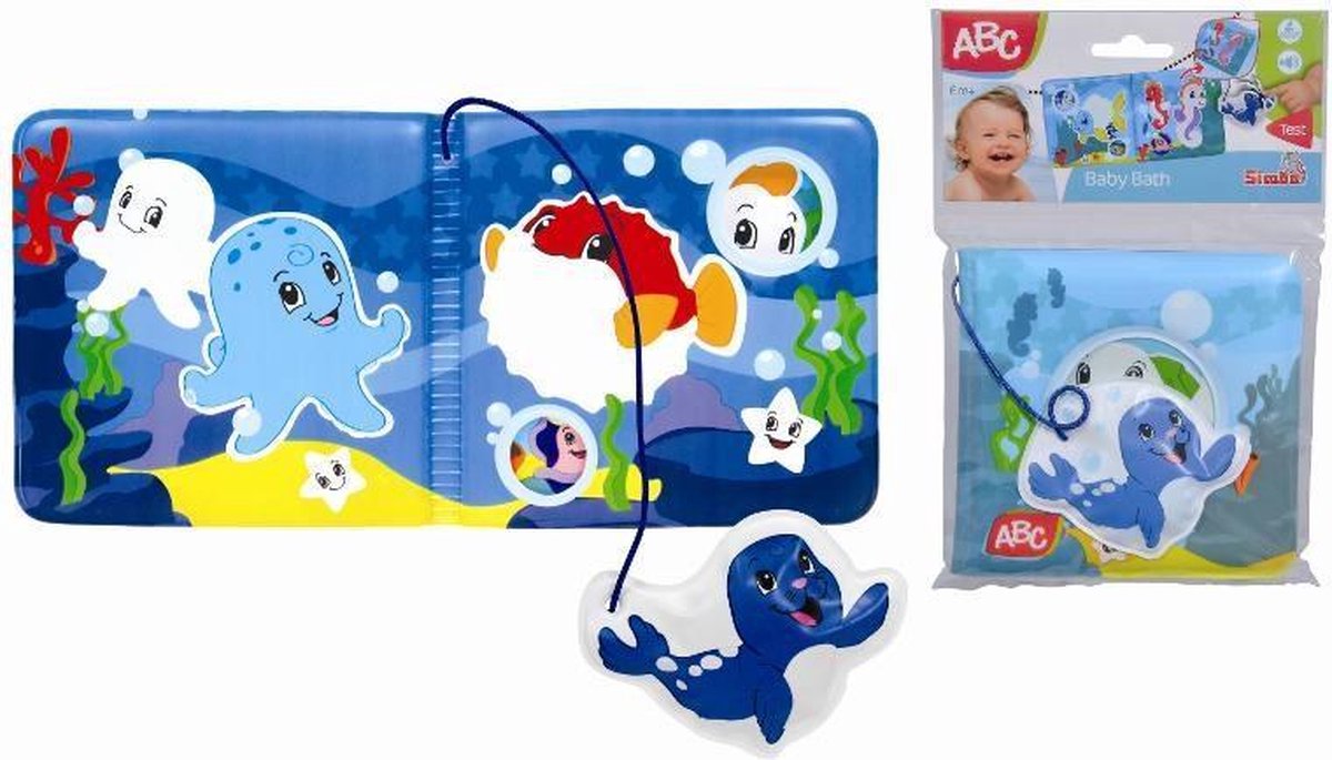 ABC-Zauberbadebuch, Babyspielzeug, Wasserspaß, bunte Meerestiere.