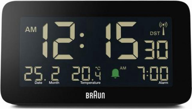 Braun bc10b-dcf - wekker - digitaal - radiogestuurde tijdsaanduiding - zwart