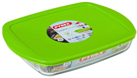 Pyrex - Cook Store Schüssel rechteckig mit Deckel 1,6 Liter - Glas - transparent