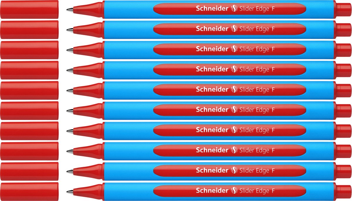 Schneider Schreibgeräte Schneider Kugelschreiber - Schiebekante - F - Rot - 10 Stück - S-152002-10