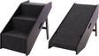 Flamingo Hundelauftreppe Pino Schwarz – 2-in-1 klappbare Einstiegshilfe – 62x36x51 cm – bis 40 kg – Hundetreppe MDF