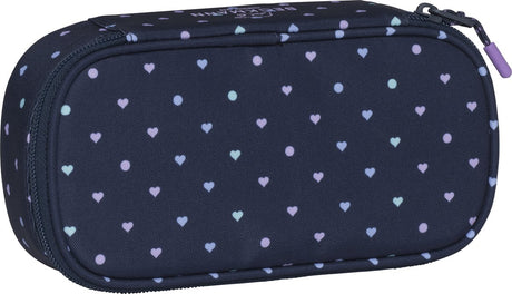 Beckmann Federmäppchen - Sport Junior - oval - leer - blaue Herzen