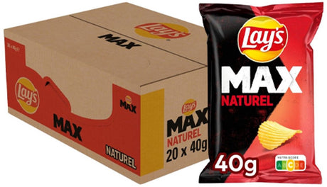 Lay's max natural - gerippte Chips - 20 x 40 Gramm