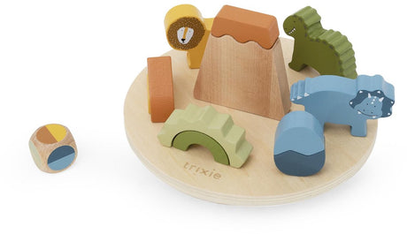 Trixie houten balansspel dino – stapelspel voor kinderen – motoriek concentratie – fsc® hout – 17x17x3 cm