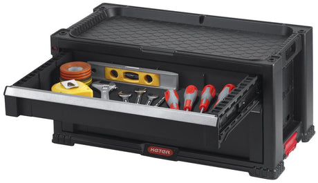 Keter Modulkommode 2 Schubladen – 56,2 x 28,9 x 26,2 cm – Schwarz
