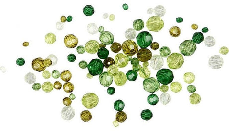 Creativ Company Facettenperlen mischen Green Glitter, 45 Gramm