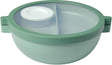 Mepal Vita Basic Bento-Lunchschale – 1,5 l – 4 Fächer inklusive 2 herausnehmbaren Behältern – Bento-Box – Salat-Lunchbox – nordischer Salbei