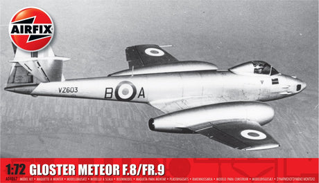 Airfix Modellbausatz Militärfahrzeuge - 04067 Gloster Meteor F.8 fr.9 - Kampfjet aus Kunststoff - 1:72 - Modellbausatz