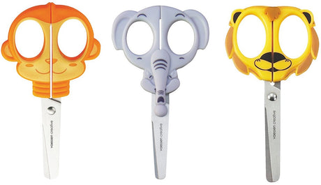 Vaessen creative kinderschaar set - 3 st. - linkshandig rechtshandig - met dieren design