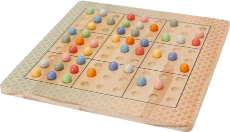 Koopman Holzbrettspiel Sudoku Denkspiel mit farbigen Kugeln Puzzle.