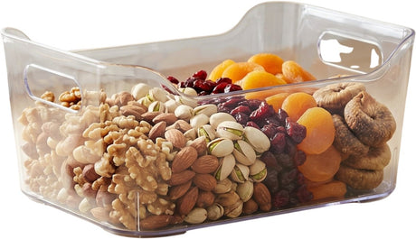 Alpina Aufbewahrungsbox Kühlschrank – Aufbewahrungsbox für den Kühlschrank – aus BPA-freiem Kunststoff – farblich transparent – mit Griffen – 25 x 17 x 10 cm – nicht stapelbar und gefriergeeignet