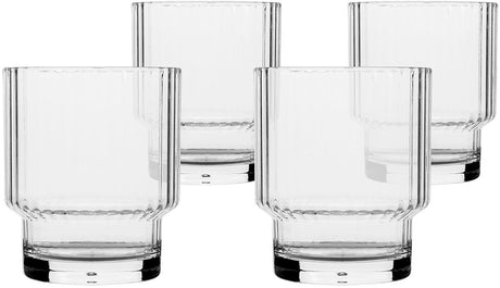 Bo-Camp Wasserglas - Krempe - stapelbar - 285 ml - 4 Stück