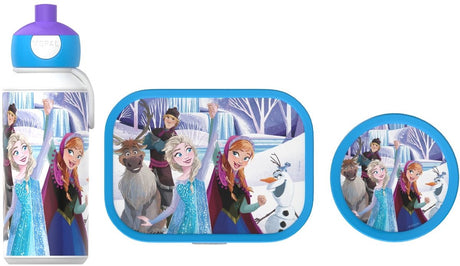 Mepal lunchset (pop-up fles. lunchbox fruitbox) campus - 400+750+300 ml - broodtrommel en drinkbeker voor kinderen - bento box - pop-up drinkfles - frozen friends