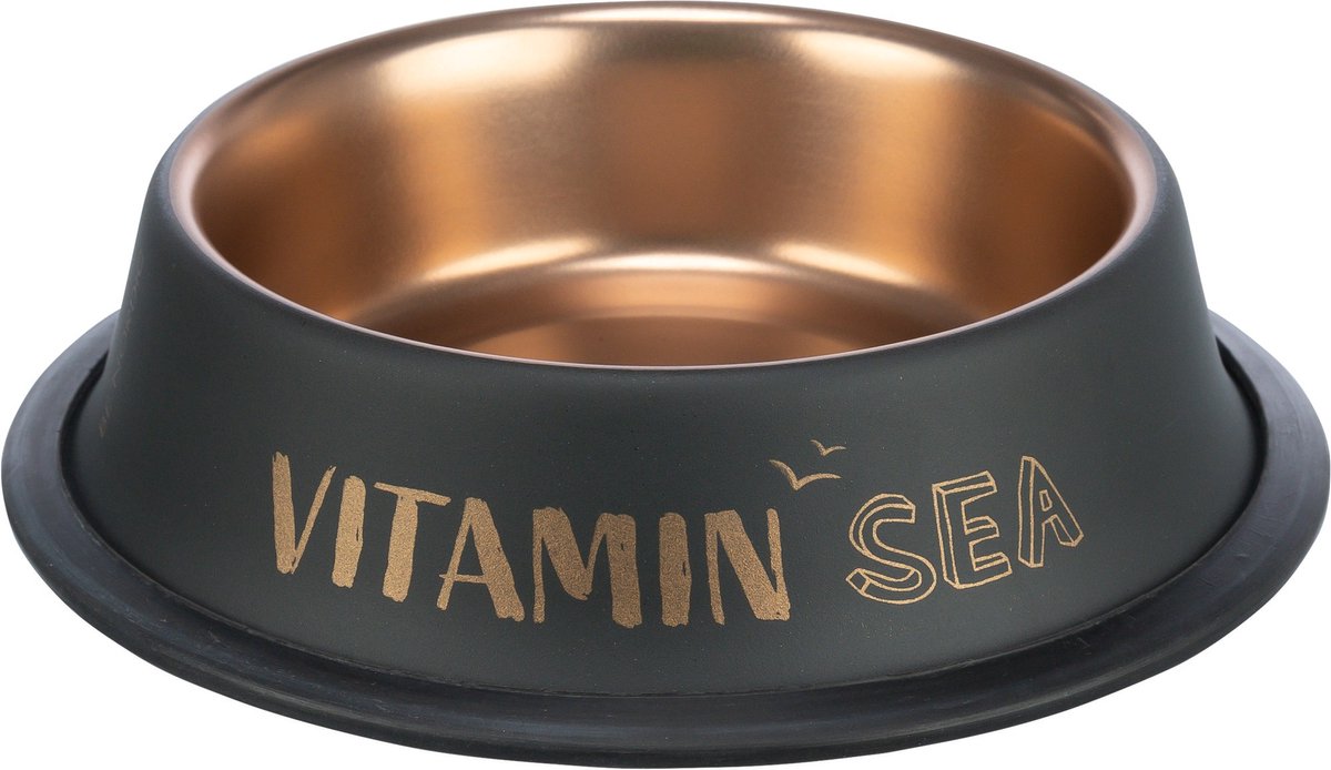 Trixie be nordic - Futter- und Wassernapf - Edelstahlgummi - Schwarzbronze - 23 cm - 900 ml