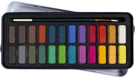 Colortime https: www.cchobby.nl Aquarell-Set-Größe-12x30-mm-verschiedene-Farben-24-Farbe-1-Box