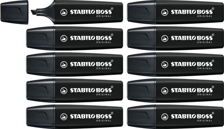 Stabilo Boss Original – Textmarker – Schwarz – Box mit 10 Stück