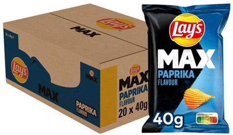 Lay's Max Paprika - gerippte Chips - 20 x 40 Gramm