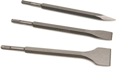 Makita Zubehör 3-teiliges SDS plus Meißelset: Spitz-, Flach- und Spatmeißel im Aluminiumkoffer D-42357 - D-42357