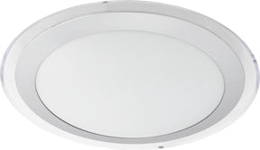 Eglo competa 1 - wand plafondlamp - 1 lichts - ø335mm. - wit, zilver, helder