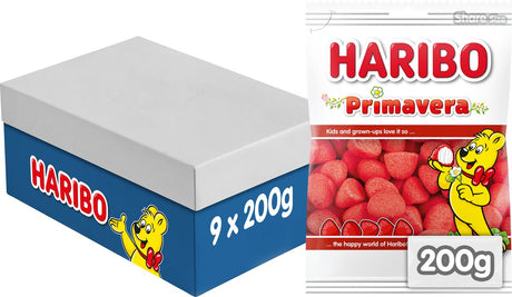 Haribo Primaveren – Bonbonschaum-Erdbeergeschmack – 9 x 200 g