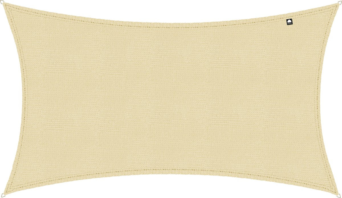 Kopu ® schaduwdoek rechthoek 280 gram waterdoorlatend 4x6 m - creme