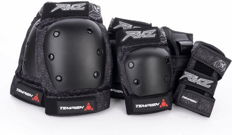 Tempish - rimz - skatebescherming - 3-pack - volwassenen - zwart - complete beschermset voor skaten - maat m