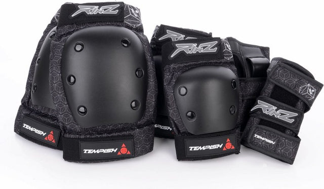 Tempish – Rimz – Skate-Schutz – 3er-Pack – Erwachsene – Schwarz – komplettes Skate-Schutz-Set – Größe L