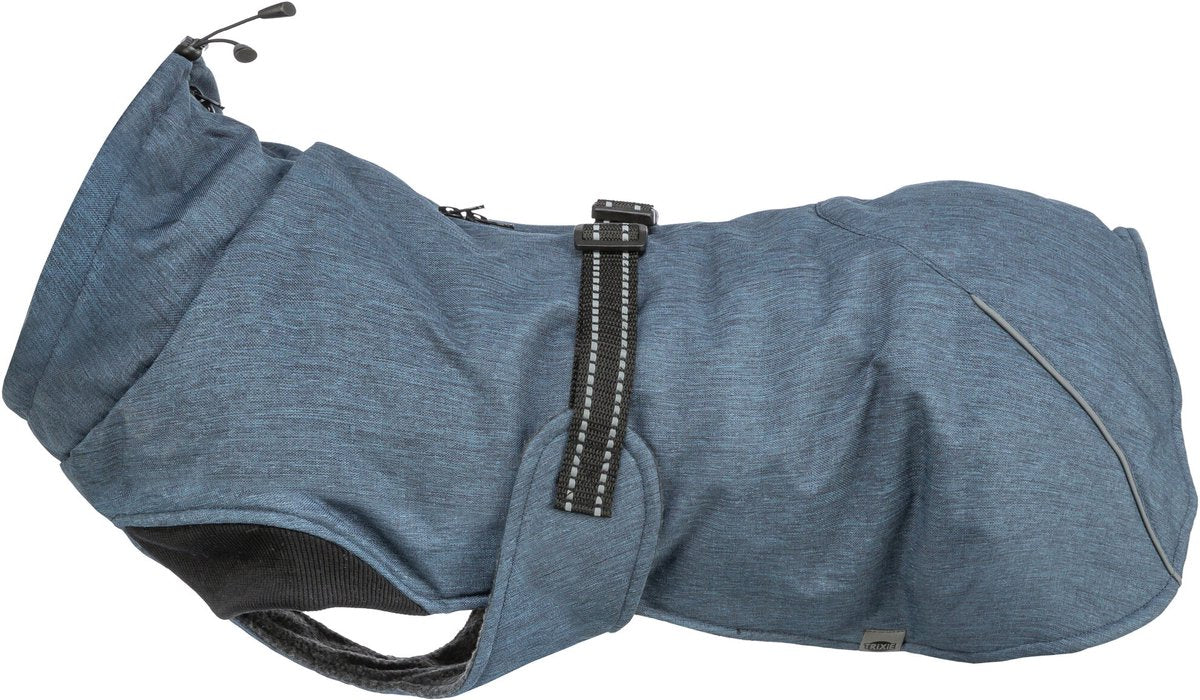 Trixie Hundemantel - dunkelblau 50cm - wasserabweisend, Fleecefutter, reflektierende Elemente