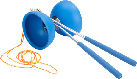 Engelhart Gummi-Diabolo mit Metallstäben – blau