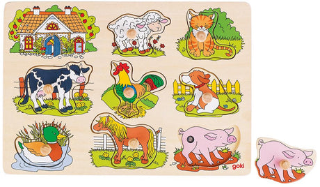 Goki Stollenpuzzle Bauernhoftiere mit Sound