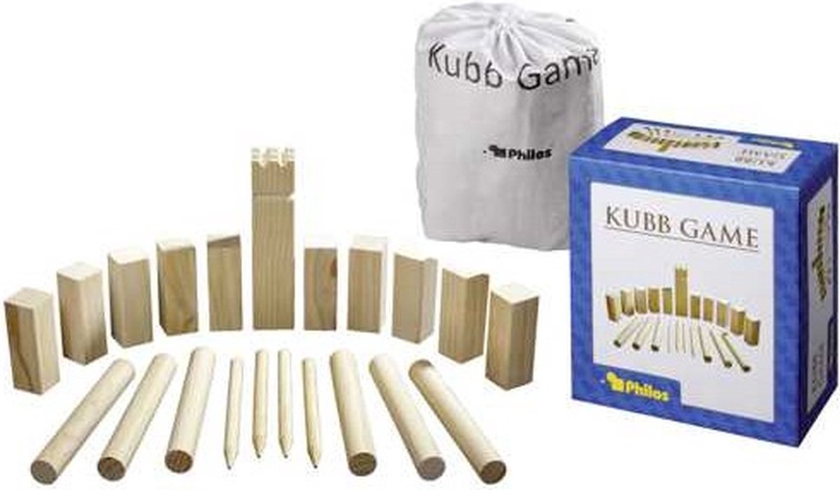 Philos Kiefernholz Kubb-Spiel original 31x28cm