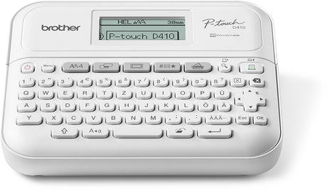 Brother pt-d410yp1, qwerty, tze, Thermotransfer, 20 mm Sek., verkabelt, weiß