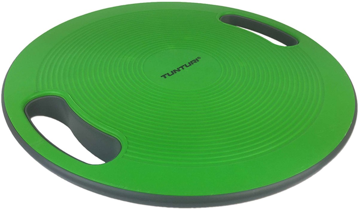 Tunturi balans bord - balance board - met handgrepen - groen zwart - incl. gratis fitness app
