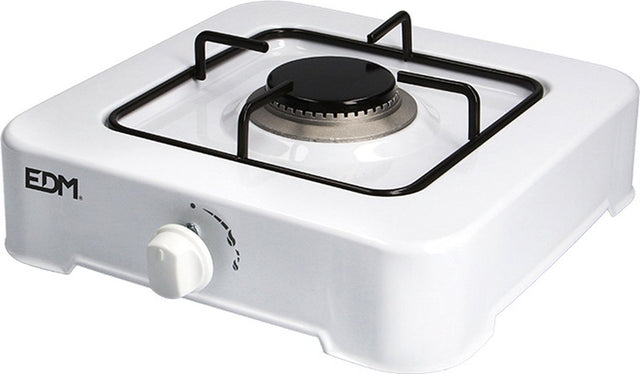 Edm 1-pits gaskooktoestel - camping - wit - 30 x 30 x 10 cm