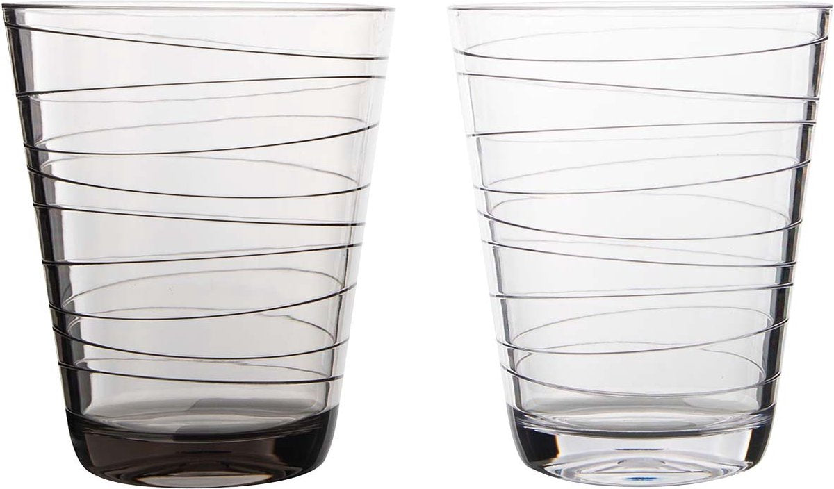 Gimex - Linea Line - Wasserglas - Streifen - 300 ml - 2 Stück