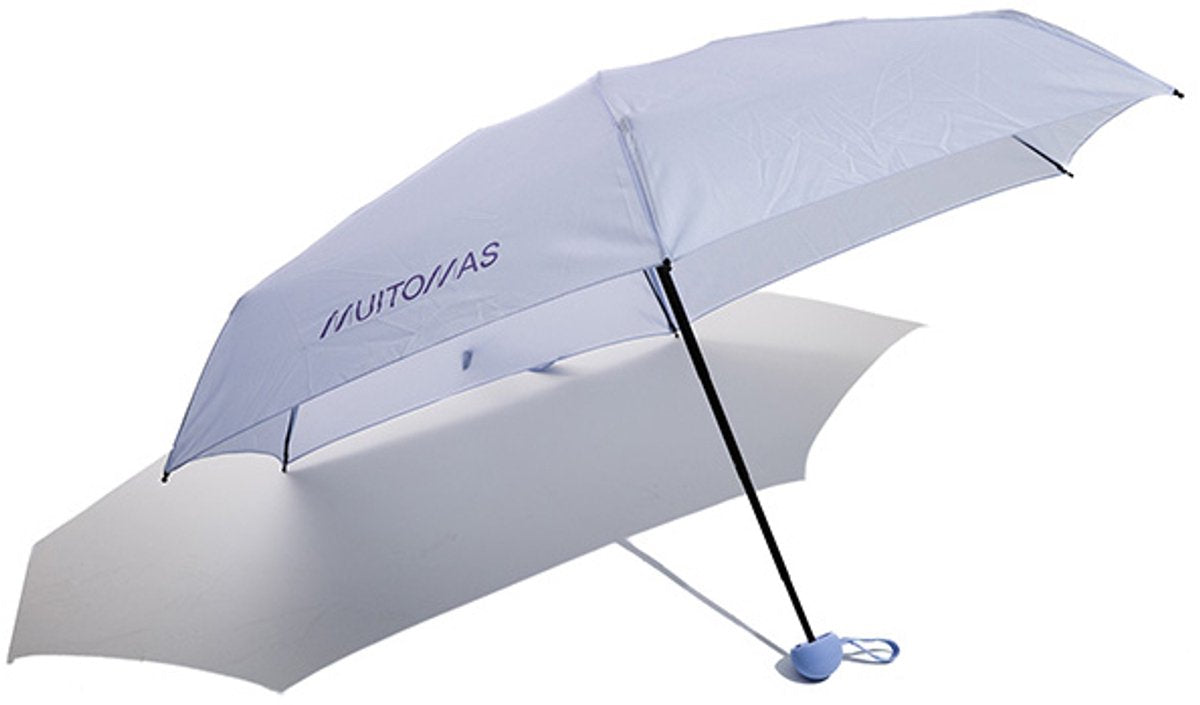 Muitomas Regenschirm kompakt – leicht – Teleskopgriff – rutschfester Griff – Kordel und Bezug – violett