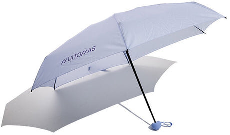 Muitomas Regenschirm kompakt – leicht – Teleskopgriff – rutschfester Griff – Kordel und Bezug – violett
