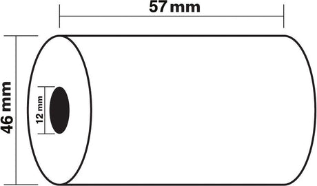 Exacompta thermische rekenrol ft 57 mm, d +-46 mm, asgat 12 mm, lengte 24 m, pak van 10 rollen