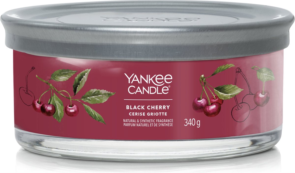 Yankee Candle – Schwarzkirschglas – 30 Brennstunden – 5 Dochte