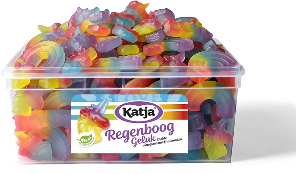 Katja regenboog geluk - winegums snoep - bak 1.125g