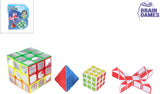 Brain games puzzelkubus set - 4 stuks - educatief speelgoed.