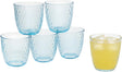 Bormioli rocco drinkglazen drops - waterglazen - blauw transparant - glas - set 6x stuks - 290 ml - gekleurd glas - stapelbaar