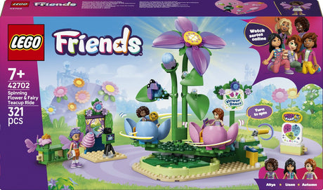 Lego Friends rotierende Teetassen-Attraktion mit Blumenmotiv, Spielzeug für Kinder ab 7 Jahren (42702).