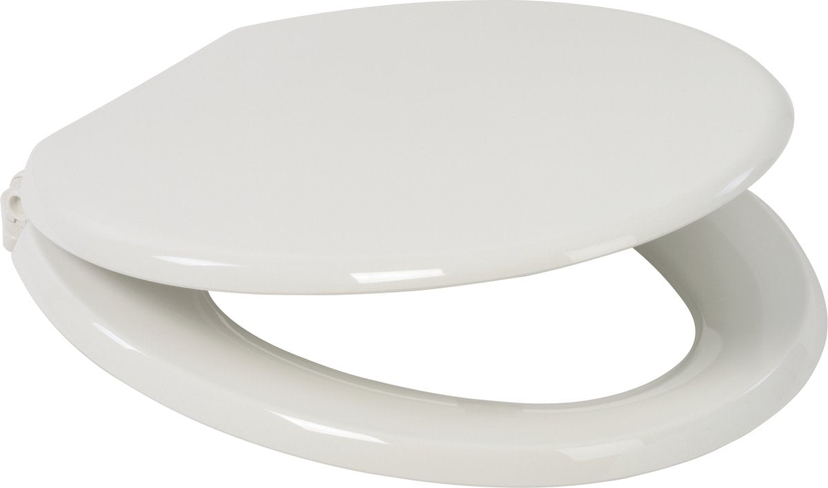Plieger start toiletbril - universele vorm wc bril - thermoplast - wit - met deksel - softclose - quick release - kunststof bevestiging