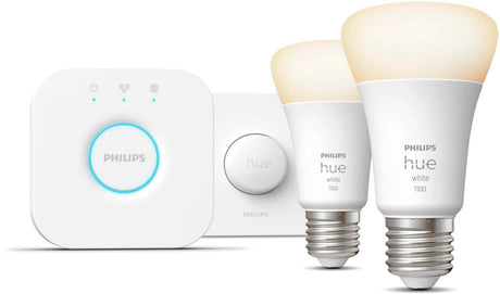 Philips hue starterkit - zacht witlicht - 2x 9.5w - e27 - 1100 lumen