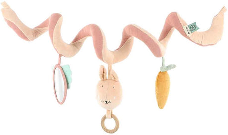 Trixie Aktivitätsspirale Mrs. Hase – Babyspielzeug für Kinderwagen, Buggy und Autositz – Sinnesspielzeug