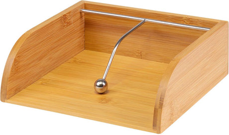 Westmark Serviettenhalter + Gewicht, für 1 4 gefaltete Servietten (33 x 33 cm), 21,5 x 20 x 7 cm, Bambus Edelstahl, Tapas + Friends, hellbraun silber, 69942270