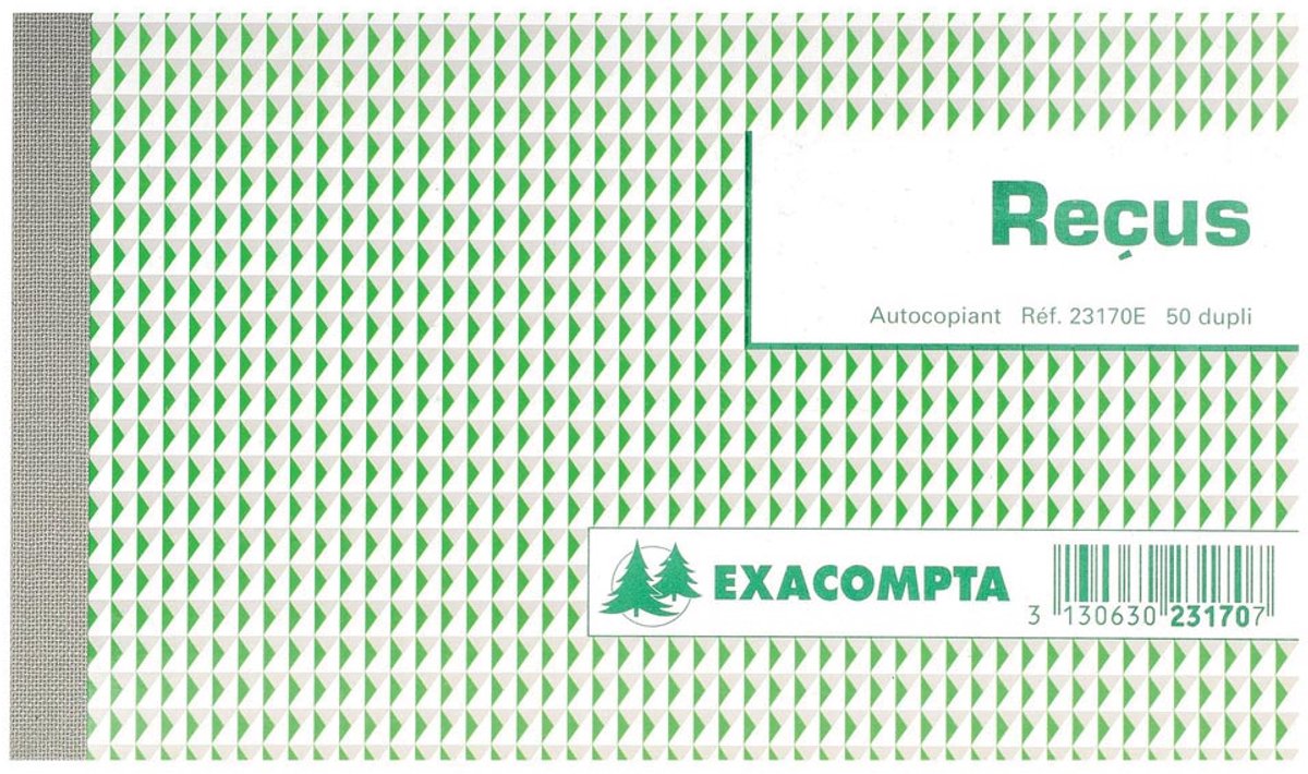 Exacompta - reçus, ft 10,5 x 18 cm, Französisch, Dupli (2 x 50 Blatt)