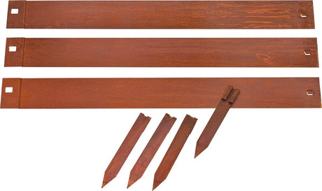 Naturgrenze Rand 3 St 91.4x10,2 cm Cortenstaal