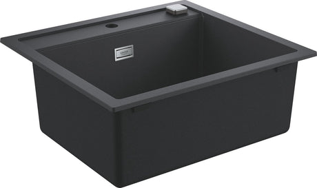 Grohe k700 composiet spoelbak - 56cm - inbouw - met overloop en automatische afvoer - granite black